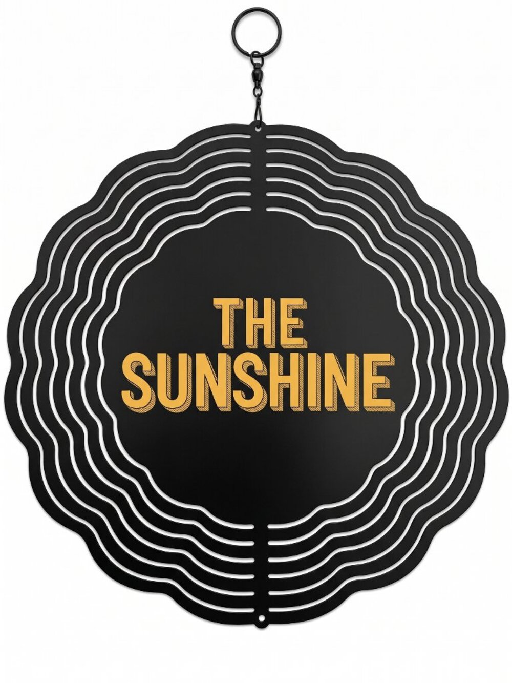 10" The Sunshine Kinetic Wind Spinner - Black Metal Hanging Yard Decor